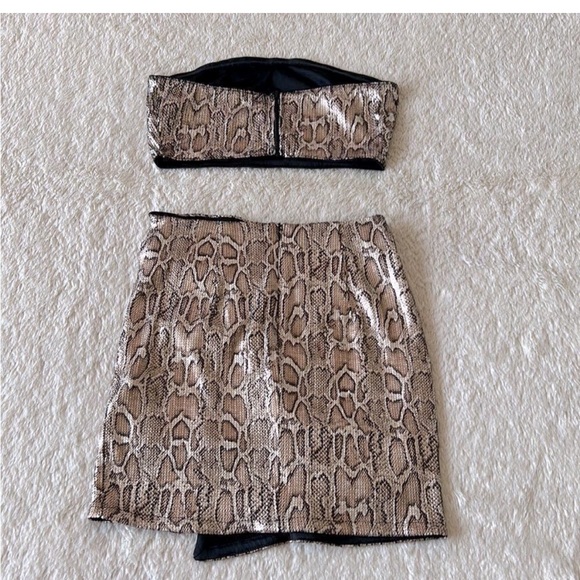 Zara sequin snake print two piece size xs - Picture 2 of 4